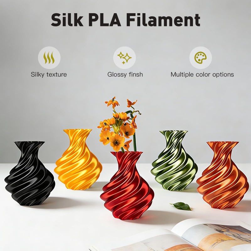 ERYONE Ultra Silk PLA Filament for 3D Printer, 1.75mm +/- 0.03mm, 1kg (2.2LBS)/Spool, Ultra Silk Gold - Image 2